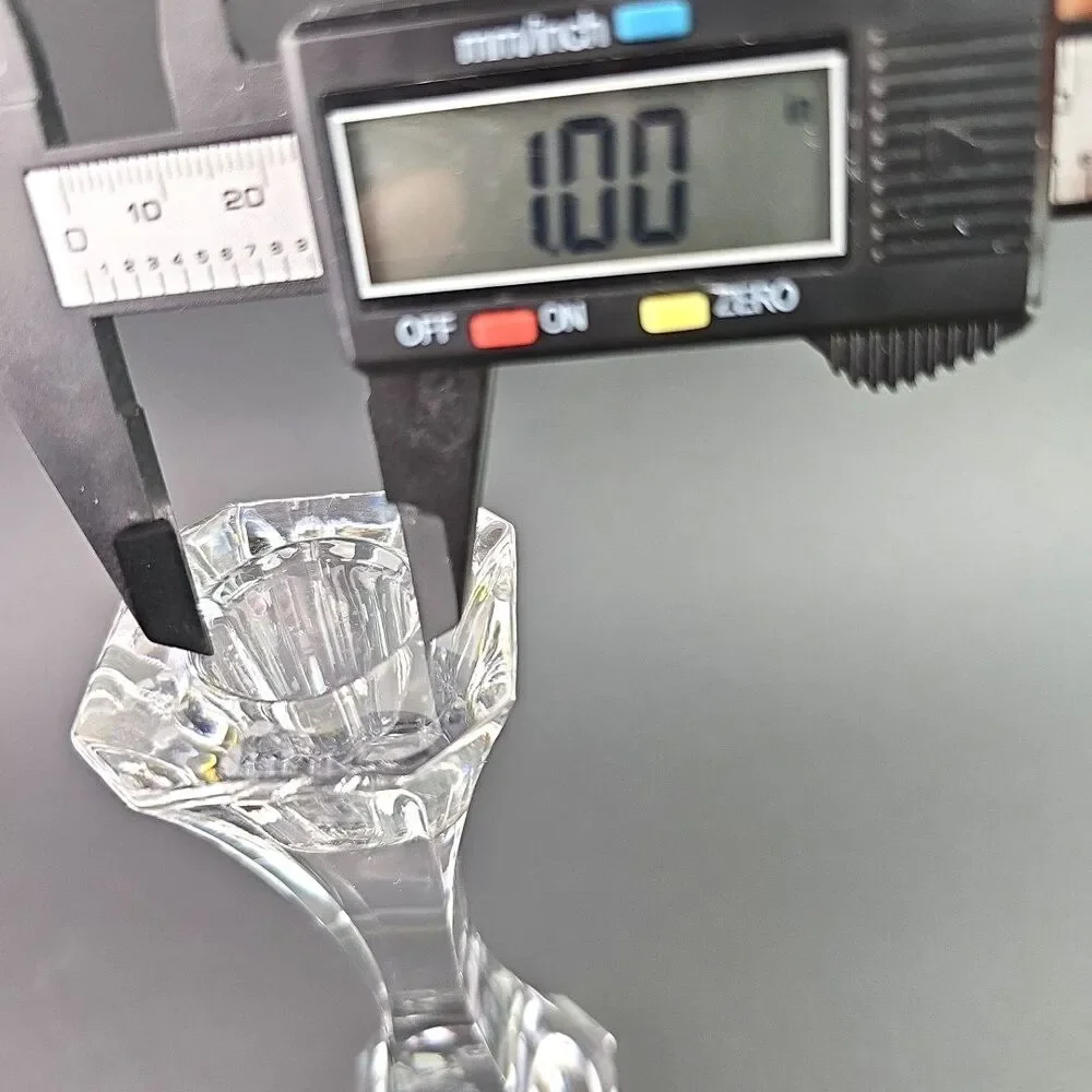Villeroy & Boch Crystal Candlesticks Clear Candle Holders 6.5 in Tall Pair of 2